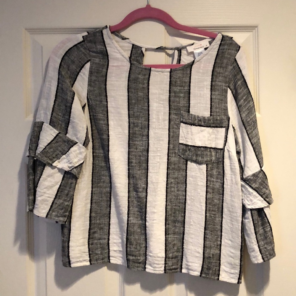 Black and white cotton blouse